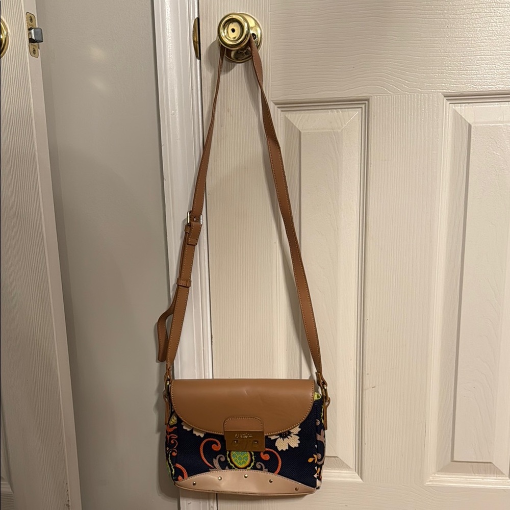 LIKE NEW Spartina 449 Tan and Brown Crossbody Bag - Picture 2 of 8